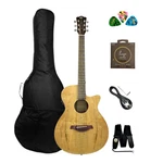 40" Caraya Om Cutaway Electric-acoustic Guitar, Splated Maple +bag Gypsy-ceq/gc. Fixed Price $202.16.