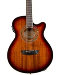 Washburn EA55G Mini Jumbo Acoustic-electric Guitar, Koa Top, Burst. Fixed Price $379.00.