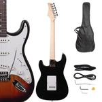 New Sunset School Music Electric Guitar W/ Gig Bag Strap Cord For Beginner. Fixed Price $60.58.