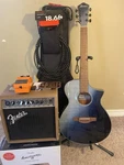 Ibanez AEWC32FM-ISF Acoustic Electric Guitar W/ Case,fender Amp,boss DS-1 Pedal. Fixed Price $375.00.