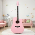 41" Beginner Acoustic Guitar Set - Steel String Cutaway Dreadnought Tuner Pink. Fixed Price $73.99.