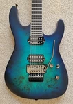 Jackson Pro Series Soloist SL2P Mah Electric Guitar, Poplar Burl Aqua Shock. Fixed Price $799.00.