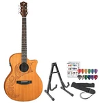 Luna Guitars Ocl Cdr Oracle Tattoo Cedar Acoustic-electric W/ Stand. Fixed Price $397.00.