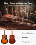 Vevor Dreadnought Acoustic Guitar, 41 In, 6-STRING Sunburst Solid Spruce Top. Fixed Price $161.90.