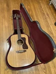 Guild Dreadnought 6 String Acoustic Guitar Natural Finish With Case. Fixed Price $700.00.