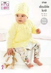 King Cole Dk Knitting Pattern Cardigan Angel Top Hat And Booties 5768. Fixed Price $18.59.