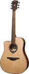 Lag Guitars Hyvibe 10 Left-handed Dreadnought Cutaway Satin. Fixed Price $1149.00.