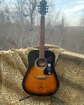 Signed Autographed Epiphone PR-150 Six String Acoustic Sunburst Guitar. Fixed Price $195.97.