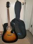 Epiphone DR-100 Dreadnaught Acoustic, Vintage Sunburst Guitar Has No String. Fixed Price $200.00.
