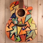 Washburn WCG25SCE Custom Art Guitar " The Puzzle Factory Grand Auditorium. Fixed Price $799.99.
