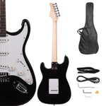 Glarry Black School Music Electric Guitar Set W/ Gig Bag Strap Cord For Beginner. Fixed Price $61.98.