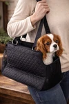 Quilted Black Small Dog Carrier Bag Mesh Sides, Shoulder Straps, Zipper Top. Fixed Price $34.99.
