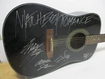 Matchbook Romance Band Signed Acoustic Guitar Samick LW-015G Black. Fixed Price $500.00.