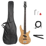 Glarry Burlywood Gib Right Handed 4 String Electric Bass Guitar Gigbag Strap. Fixed Price $83.99.