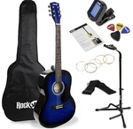 Rockjam Acoustic Guitar Kit With Stand, Tuner, Gig Bag, Strap, Lessons & More. Fixed Price $115.00.