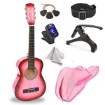 30" Wood Guitar With Case And Accessories For Kids/girls/boys/beginners Pink .... Fixed Price $81.99.