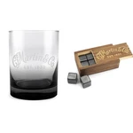Martin Black Bottom Highball Glass With Whiskey Stones Set. Fixed Price $54.99.
