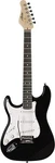 Austin Electric Guitar, Double Cutaway Black Lefty. Fixed Price $149.99.