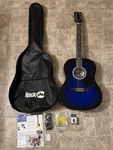 38" Professional Acoustic Callaway Folk Guitar Starter Package Blue. Fixed Price $50.00.