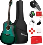 Vangoa Green Acoustic Guitar, 41 Inch Full Size Cutaway With Kit. Fixed Price $125.99.