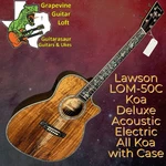 Lawson Lom- 50CE Deluxe Koa Acoustic Electric Cedar & Rosewood With Case. Fixed Price $1499.00.