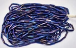 Vintage Antique Metallic Blue Iris Ab Bugle Mini Hanks 1/4" Czech BEADS1-1. Fixed Price $12.00.