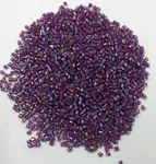 Vintage Clear Plumb Lined Ab Iris Czech Glass 2-CUT Seed Beads 30G BB101-1. Fixed Price $6.00.