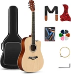 Acoustic Guitar Beginner Kit - 41IN Adult All Wood Starter Set Includes With Thi. Fixed Price $150.99.