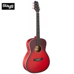 Stagg SA35-A-TR Auditorium Full Size Acoustic Guitar Satin Red Finish. Fixed Price $199.99.