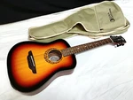 Luna Safari Tribal Tobacco Sunburst Acoustic Electric Travel Guitar W/ Bag - 3/4. Fixed Price $259.99.