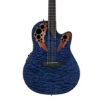 Ovation Celebrity CE44P Elite Plus A/e Guitar, Quilted Maple Top, Blue Trans. Fixed Price $627.00.