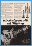 1978 Westbury Electric Acoustic Guitar Bass Baroque Vintage Magazine Print Ad. Fixed Price $11.00.