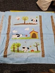 Dogs At Play Top/quilted Panels. Fixed Price $45.00.