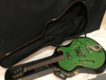 The Loar Electric Hollwobody Guitar Thinbody Archtop Green LH-306T Bigsby W/case. Fixed Price $850.00.