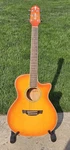 Crafter Ace/os Castaway Flame Maple Preamp Sunburst Acoustic Travel Guitar Lot. Fixed Price $230.00.