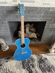 Daisy Rock Sparkle Blue Acoustic Guitar Flower Inlays Glitter Finish Rare Lovely. Fixed Price $200.00.