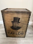 E.h Taylor Wooden Box. Fixed Price $50.00.