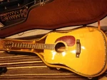 Acoustic Guitar Aria Drednought AD80N Natural All Solid Wood With Hard Case. Fixed Price $1325.00.
