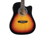 Washburn WA90CEVSB Vintage Series Dreadnought A/e Vintate Sunburst - Open Box. Fixed Price $144.99.