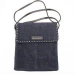 Crossroads Crossbody Fleece Handbag Charcoal Gray Whipstitch Edge Messenger. Fixed Price $13.96.