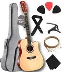 Pyle PGA480NT.X9 41" 6 String Acoustic Guitar, Right Handed - Natural Matte. Fixed Price $143.99.