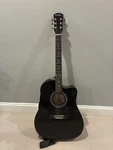Ashthorpe Dreadnought Acoustic Guitar Black 6 String Right-handed With Strap. Fixed Price $35.74.