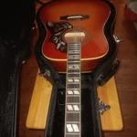 Epiphone Hummingbird Pro Acoustic Electric Guitar With Hard Case. Fixed Price $425.00.