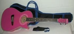 Carlo Robelli Carly 3/4 Size Acoustic Guitar Package Pink W/ Case, Tuner, Strap. Fixed Price $99.00.